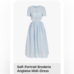Self-Portrait Light Blue Midi Dress